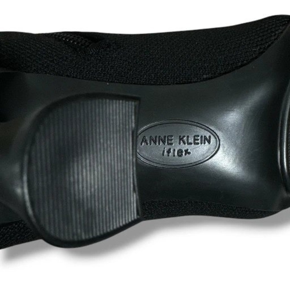 Anne Klein Black Knit Pillar Wm 9.5 Snip Toe 3" Heel Knee High Dress Boots NIB - Picture 9 of 10